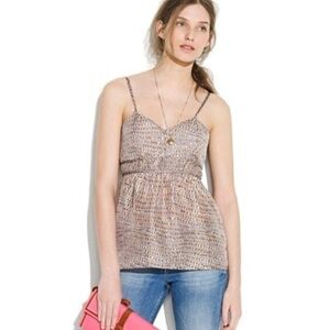 NWOT Madewell | Broadway & Broome Silk Camisole Neutral Print Size 0